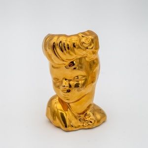 Vintage RARE Gold Glamour Girls Lady Head Vase